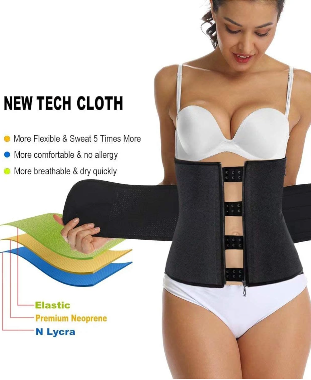 Hopelynn Neoprene sweat waist trainer for women.