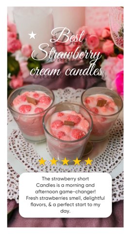 Strawberry vanilla cream Custom scented candles/wax melts