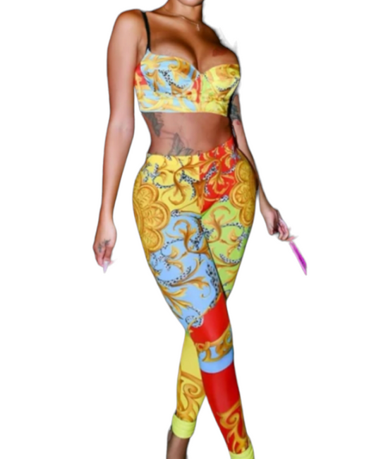 2 pc stretch leggings set